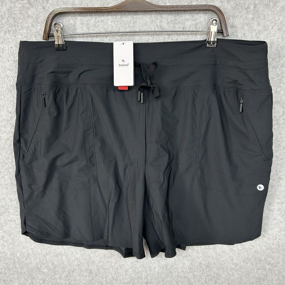 Baleaf Sports Athletic Shorts Women’s 3XL Black Stretch UPF 50+ Elastic Waist